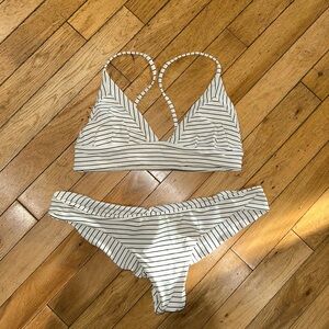 Woman’s Boys + Arrows bikini set bathing suit swim striped
